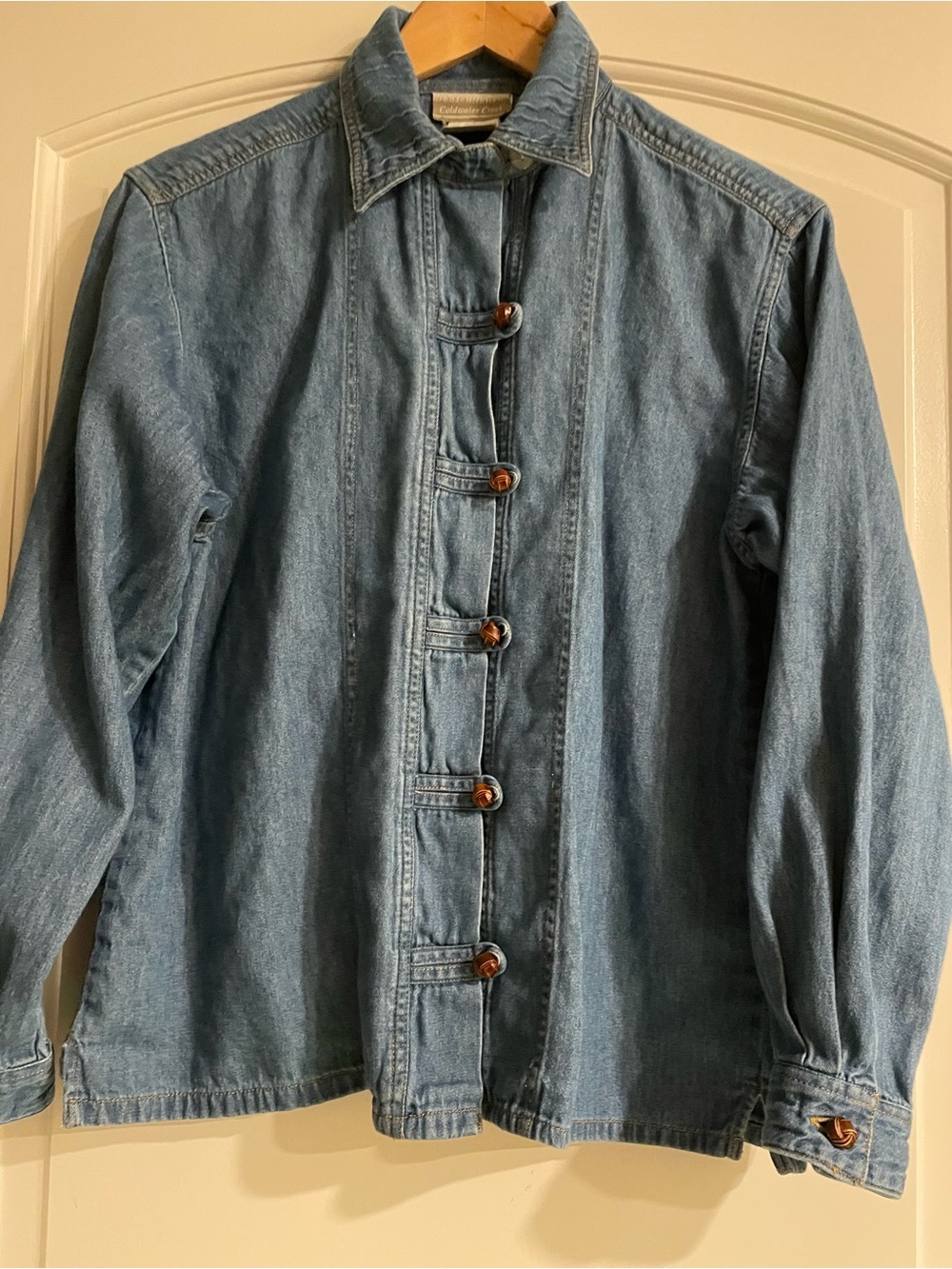 Coldwater Creek Denim Button-Front Lightweight Cotton Shirt Jacket Petite M - Picture 3 of 9